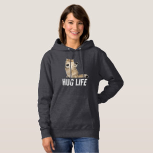 CAT HUG LIFE FUNNY HOODIE HOODIES 