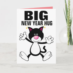 CAT HUG NEW YEARS DAY 2021 CARD