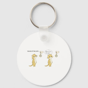 Cat Hypnosis Comic Strip Key Ring