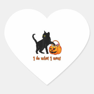 Cat I Do What I Want Halloween Candy Pumpkin Bag B Heart Sticker