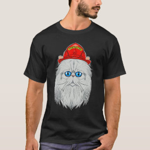 Cat I Fireman Cat I Firefighter Persian Cat T-Shirt
