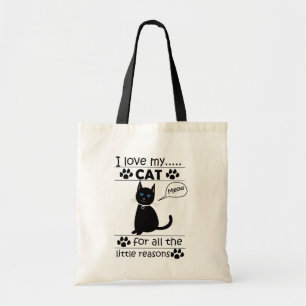 Cat I Love My Cat Tote Bag