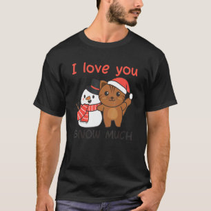 Cat I Love You Snow Much Snowman Pun T-Shirt
