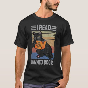 Cat I Read Banned Books Bookworms Loves Reading T-Shirt