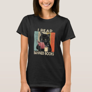 Cat I Read Banned Books  Bookworms Reading Book 2 T-Shirt
