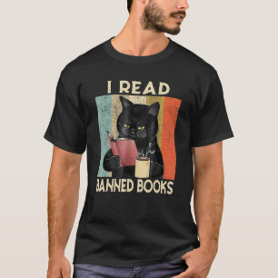Cat I Read Banned Books  Bookworms Reading Book 2 T-Shirt
