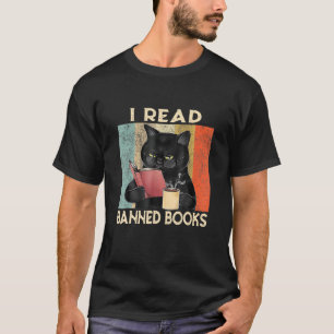 Cat I Read Banned Books Bookworms Reading Book An T-Shirt