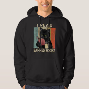 Cat I Read Banned Books Bookworms Reading Book Hoodie