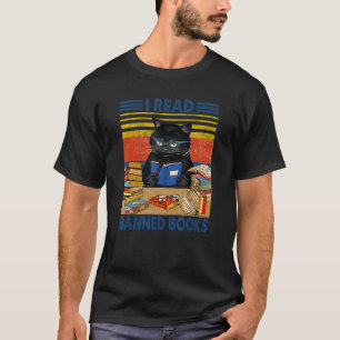 Cat I Read Banned Books Bookworms Reading Book T-Shirt