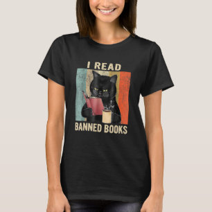 Cat I Read Banned Books Bookworms Reading Book Vin T-Shirt