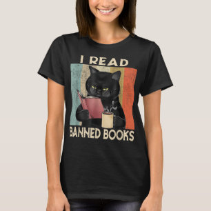 Cat I Read Banned Books Funny Bookworms Reading Bo T-Shirt