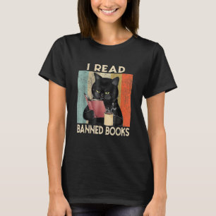 Cat I Read Banned Books men Bookworms Reading Book T-Shirt