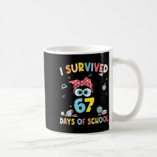 Cat I Survived 67 Days Of School Teachers Students Coffee Mug