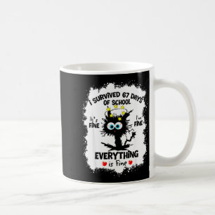 Cat I Survived 67 Days Of School Teachers Students Coffee Mug