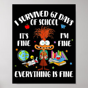 Cat I Survived 67 Days Of School Teachers Students Poster
