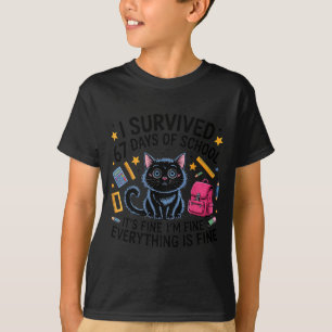 Cat I Survived 67 Days Of School Teachers Students T-Shirt