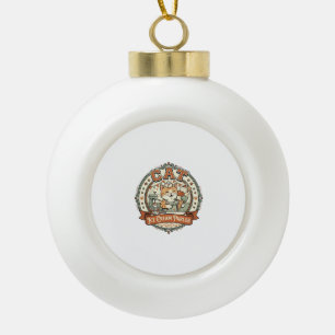 Cat Ice Cream Parlour Cat Ice Cream Parlour Cat Vi Ceramic Ball Christmas Ornament