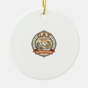 Cat Ice Cream Parlour Cat Ice Cream Parlour Cat Vi Ceramic Tree Decoration