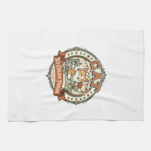 Cat Ice Cream Parlour Cat Ice Cream Parlour Cat Vi Tea Towel