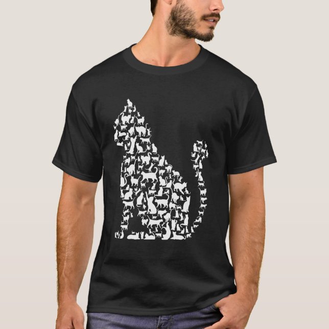 Cat Icons Illustration Design T-Shirt (Front)