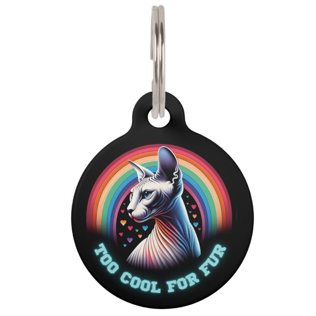 Cat ID Tag Personalised Sphynx Cats Identity  (Front)
