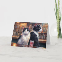 Cat ignoring each other Happy Hour bar