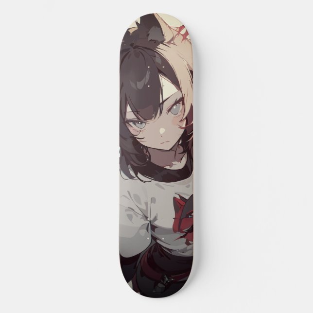 Cat II girl, vintage Skateboard (Front)