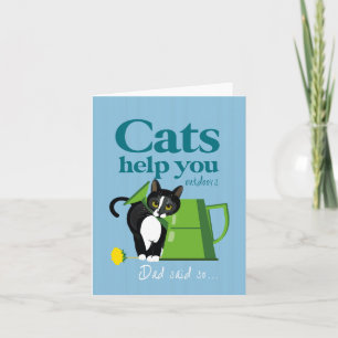 Cat illustration "cats help you outdooors... " card