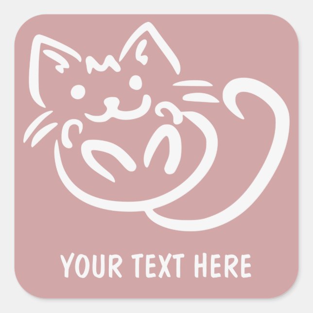 Cat Illustration custom colour stickers (Front)