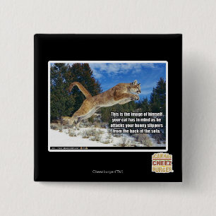 Cat image 15 cm square badge