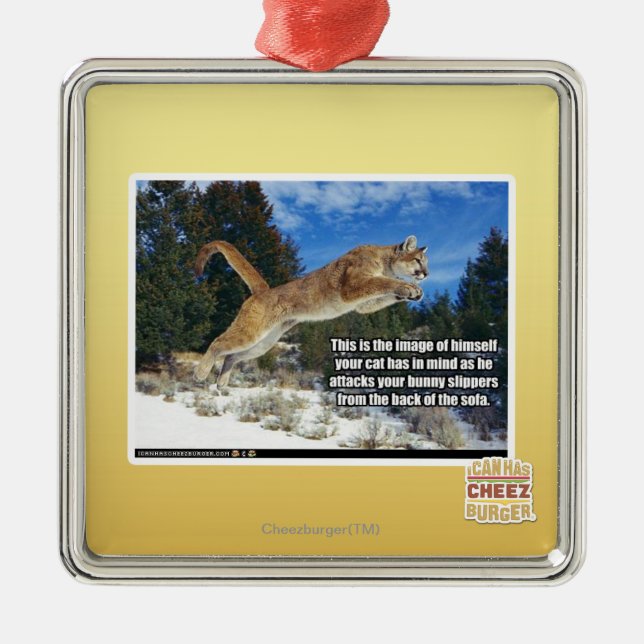 Cat image metal tree decoration (Front)