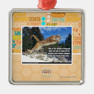 Cat image metal tree decoration