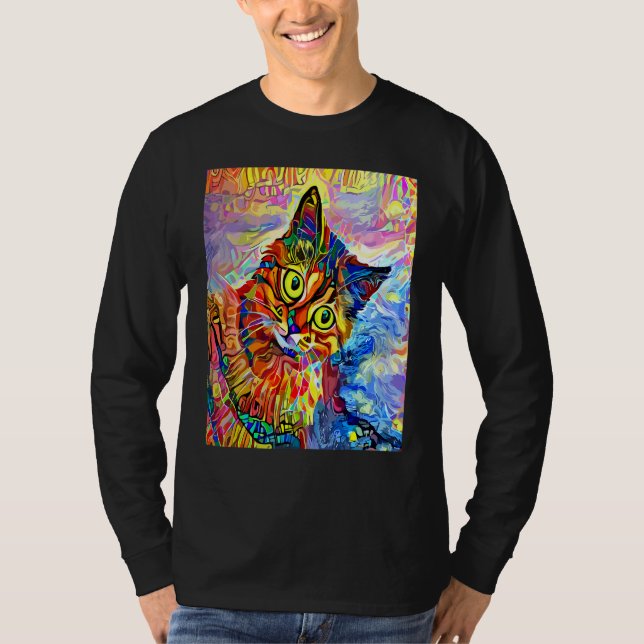 CAT IMPRESSIONIST Kitten Kitty Cat  Mum Dad Cat T-Shirt (Front)
