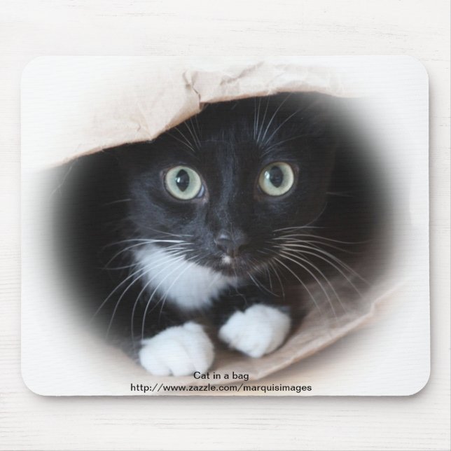 Cat in a bag mouse mat (Front)