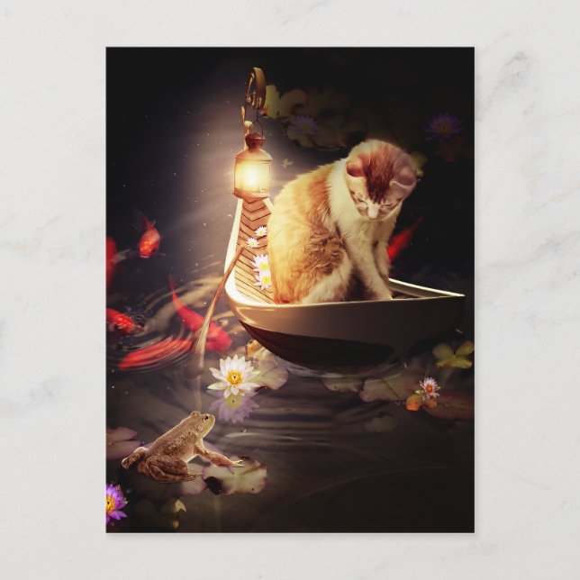 Cat in a Boat Postcard (Front)