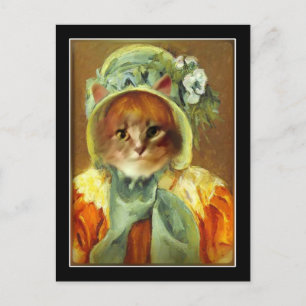 Cat in a Bonnet Postcard