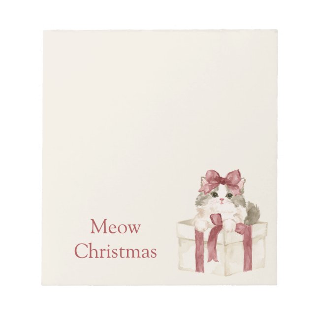 Cat In A Box Christmas Notepad (Front)