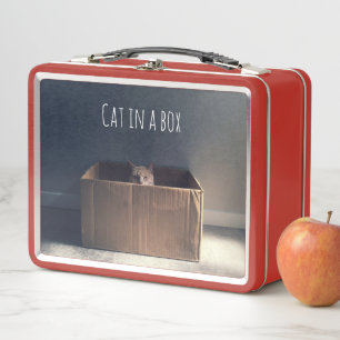 Cat in a box. The Zen cat master. Metal Lunch Box