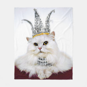 Cat in a Crown Fleece Blanket