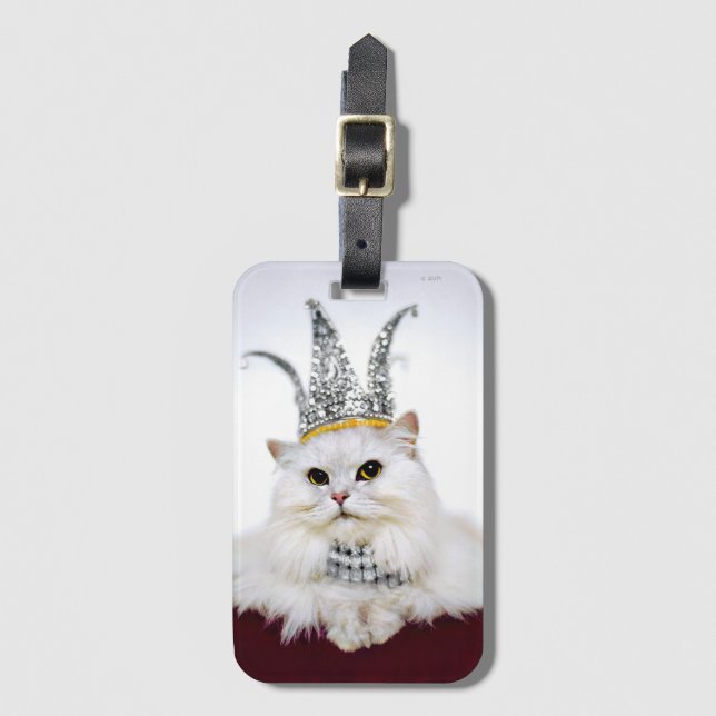 Cat in a Crown Luggage Tag (Front Vertical)