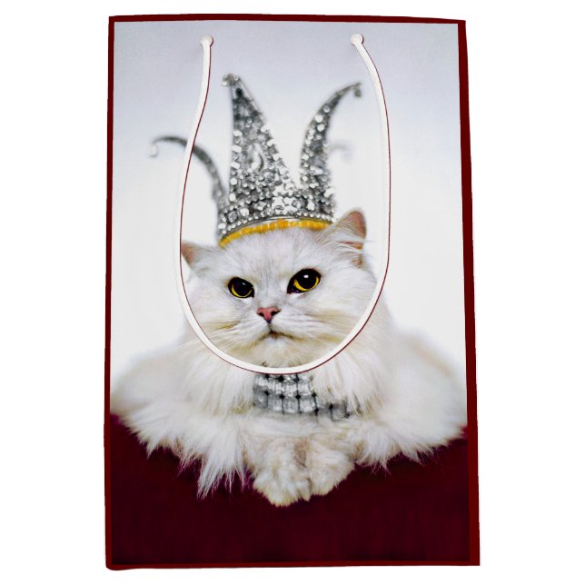 Cat in a Crown Medium Gift Bag (Front)