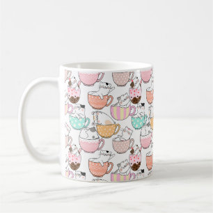 Cat in a cup pattern design 01 w