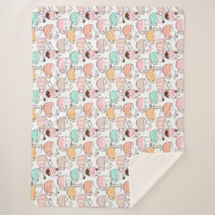 Cat in a cup pattern design 01 w sherpa blanket