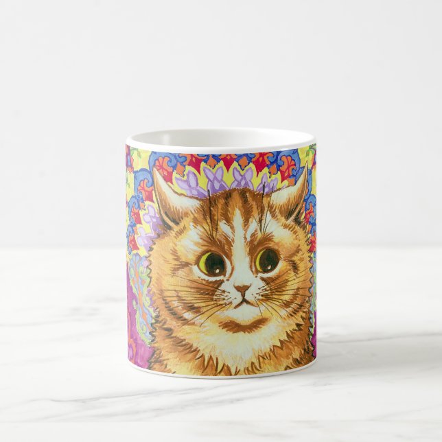 Cat in a Decorative Pattern, Louis Wain Coffee Mug (Center)