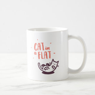 Cat in a Flat Coffee Mug