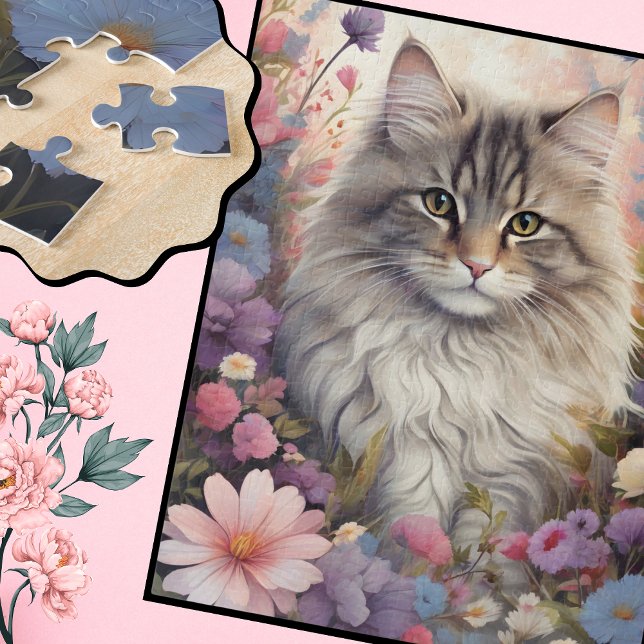 Cat in a garden of wonder jigsaw puzzle (Creator Uploaded)