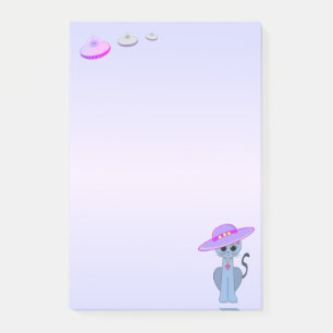 Cat in a Hat & Flying Saucers Post-it Notes