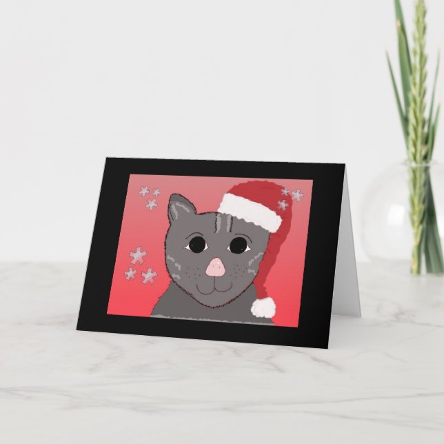 Cat in a Hat Holiday Card (Front)