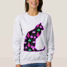 Cat in a Pattern of Christmas Ornaments