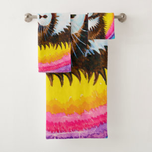 Cat in a Rainbow, Louis Wain Bath Towel Set